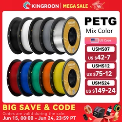 KINGROON PETG 3D Printer Filament 1.75mm 5KG 10KG Mix Color 3D Printing Material 1kg/roll petg Plastic For FDM 3dprinter