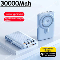 30000mAh Powerbank with Cable Stand Magsafe Power Bank Magnetic Wireless Charger for IPhone 16 X Samsung Huawei Xiaomi Poverbank
