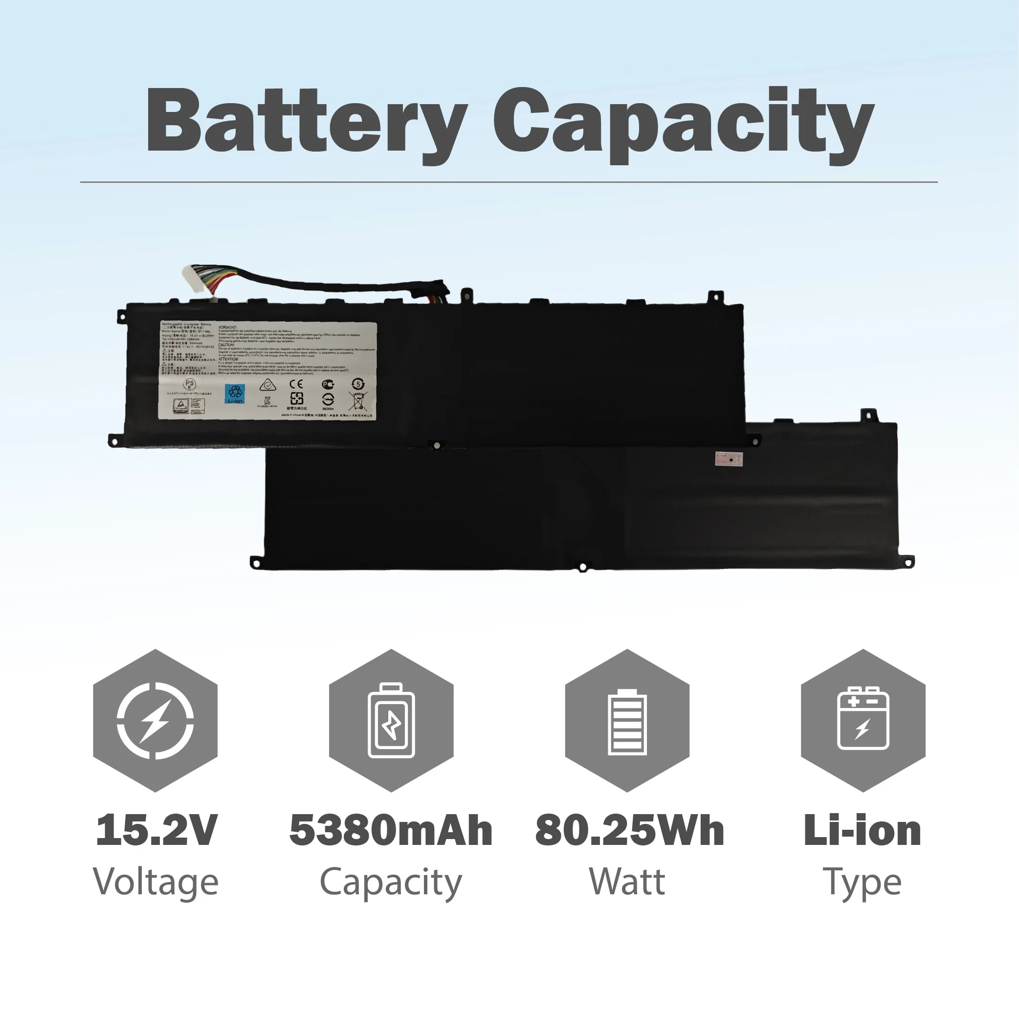 BTY-M6L Laptop Battery Replacement for MSI GS65 GS75 stealth Thin 8RF 8RE PS63 P65 P75 Creator 8RC 8SC MS-16Q2
