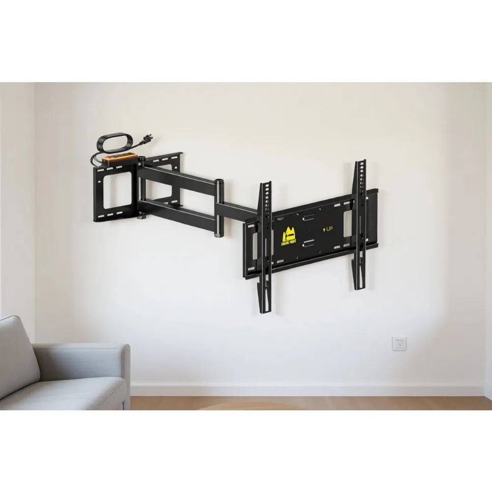 

Настенный кронштейн для телевизора с длинной штангой и полным диапазоном движения, 42-80 дюймов, с выдвижной штангой, поворотный, наклонный, VESA 600x400, до 110 фунтов