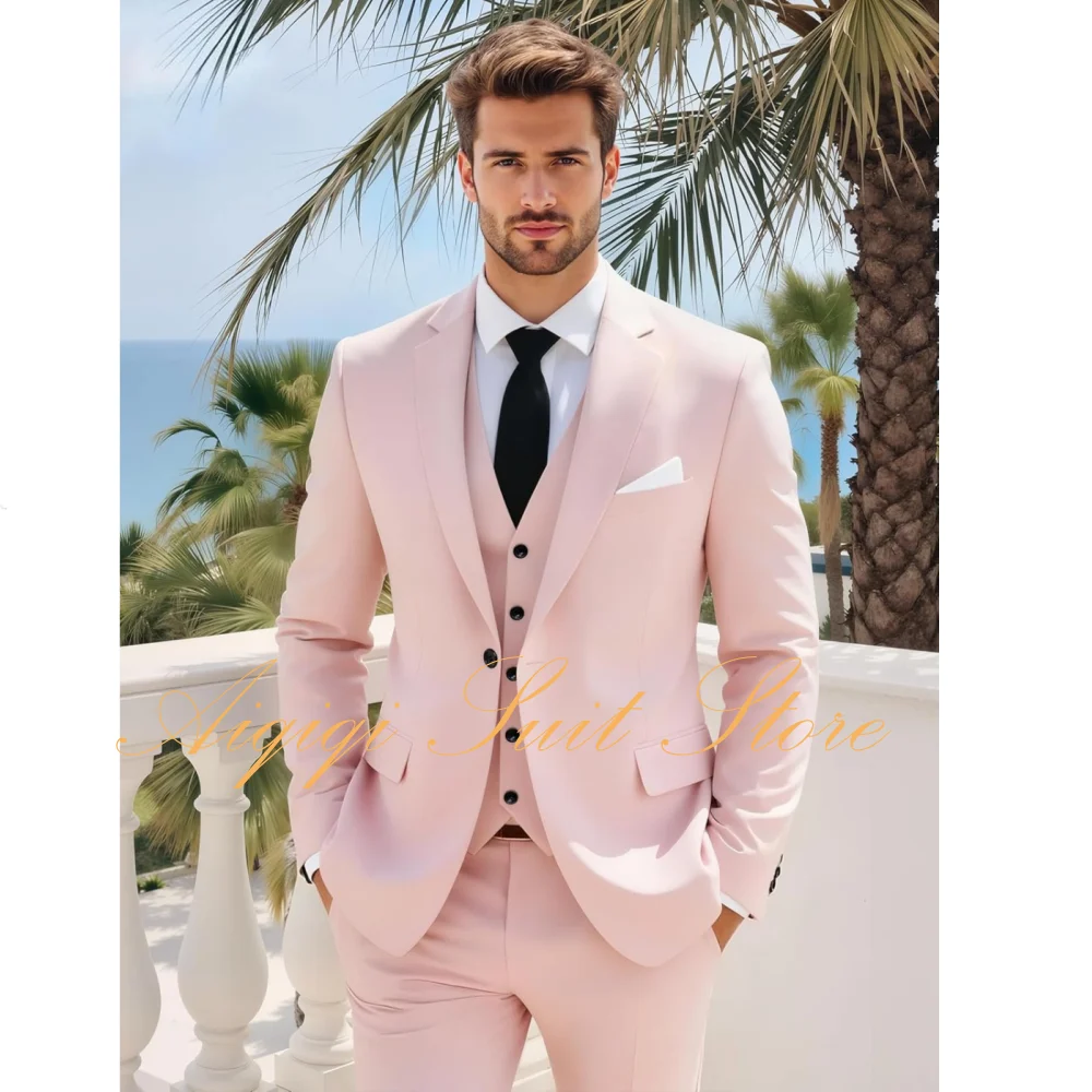 

Formal Business Men's Suits 3 Piece Slim Fit Suit for Men Wedding Elegant Groom Prom Tuxedo Dinner Party Men Suit