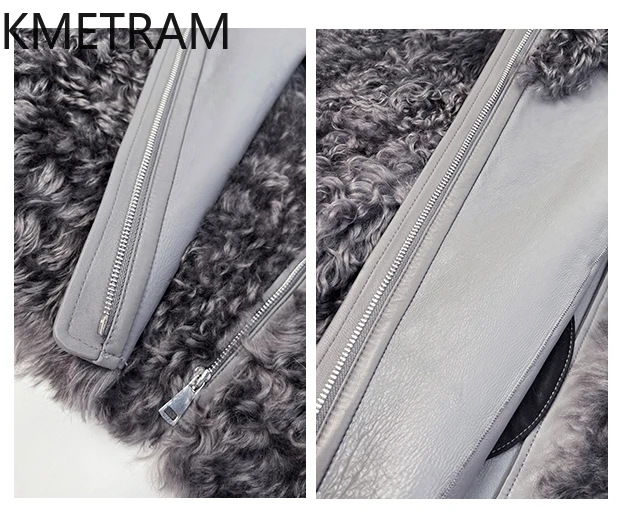 내추럴 메리노 울 양털 양면 퍼 재킷 여성 고품질 큰 라펠 리얼 퍼 코트 겨울 여성 의류 2025