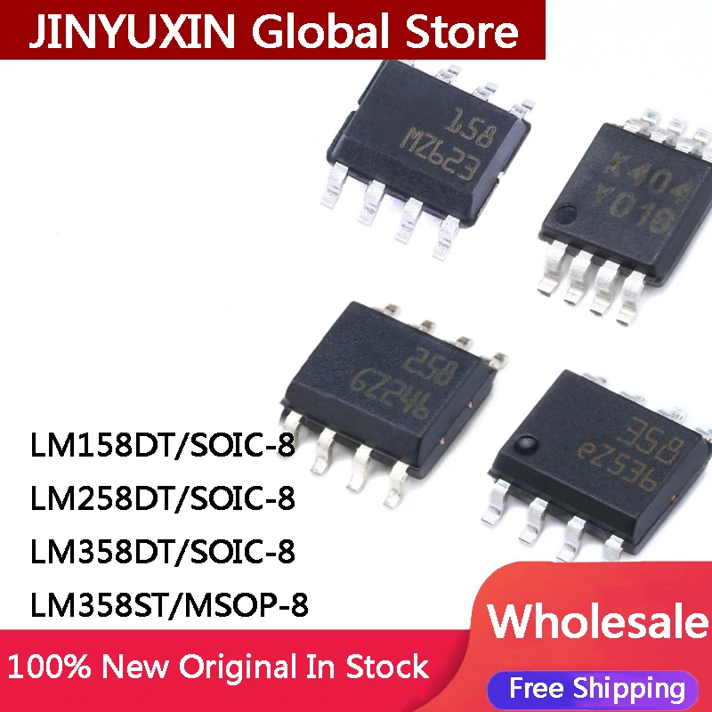 10Pcs New LM158DT LM158 LM258DT LM258 LM358DT LM358 SOIC-8 LM358ST MSOP-8 Low Power Dual Operational Amplifier IC Chip In Stock