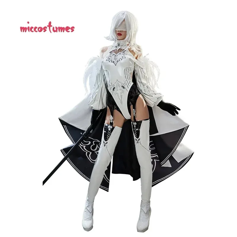 

Miccostumes's-8 женский костюм аниме 10H, боди с колготками и накидкой, костюмы для косплея на Хэллоуин