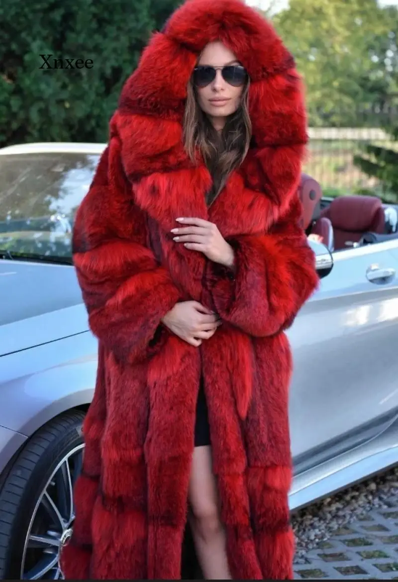 Inverno moda feminina casaco de pele de vison explosiva imitação de pele de raposa casaco de pele comprimento médio tudo em uma pele roupas femininas