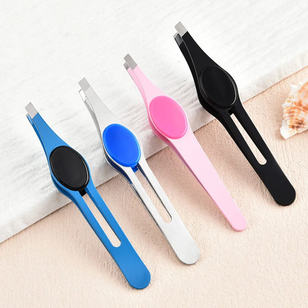 Super Hard Stainless Steel Tweezers Makeup Tweezers Light Weight Eyebrow Tweezers For Cosmetic Application Personal Beauty Tools