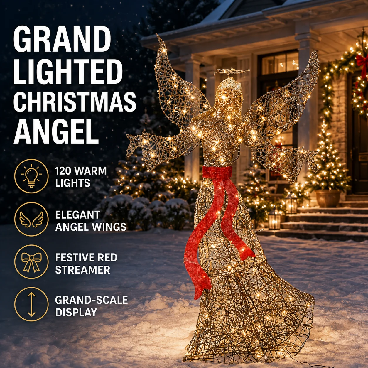60-Inch Lighted Christmas Angel 1