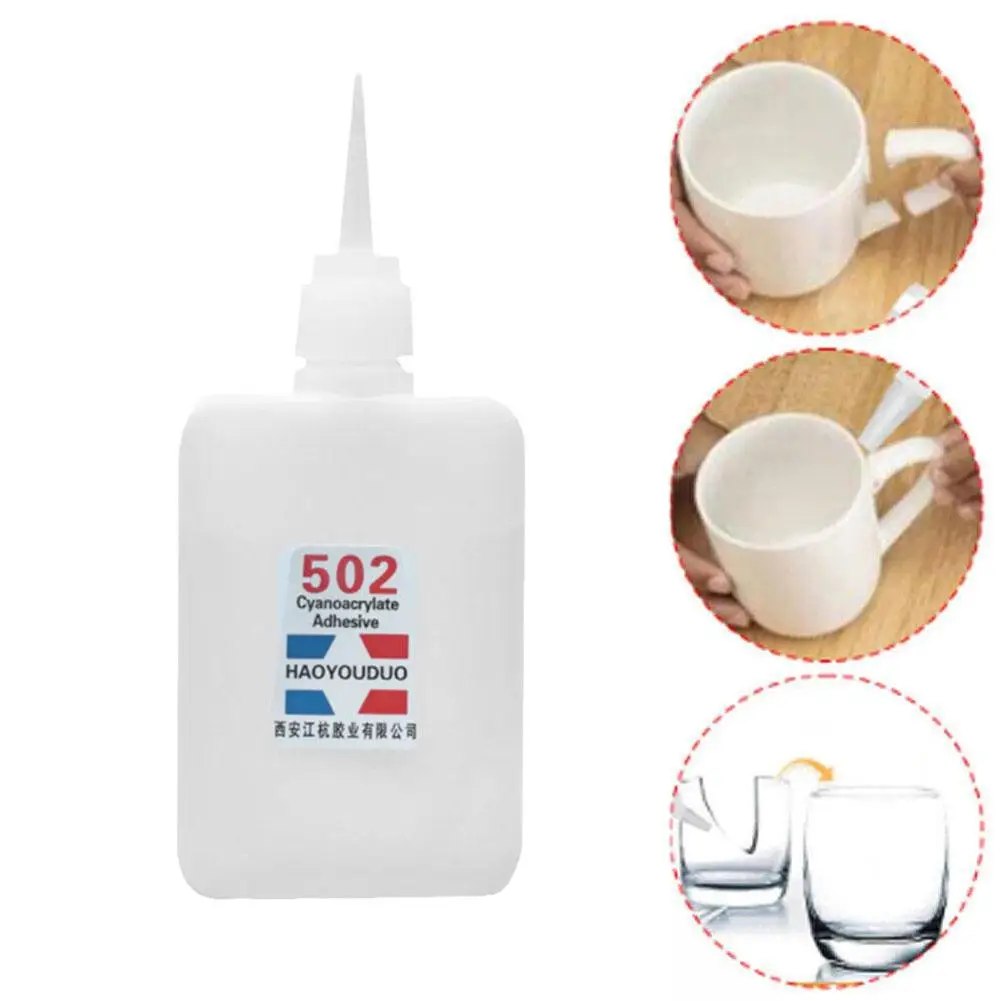 1pc 502 Super Glue Instant Quick Dry Cyanoacrylate Strong Adhesive Quick Bond Leather Rubber Metal Office Supplies Fast Glue