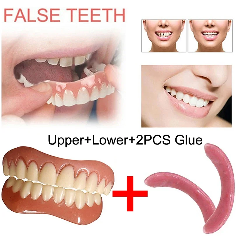 Upper With Lower Denture Perfect  Veneer Denture Toothpaste Oral Hygiene Tool Denture Instant Smile Dental Cosmetics With Glue