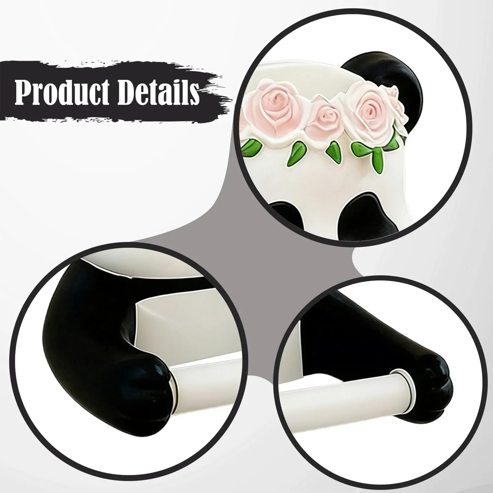 Fun Animal Toilet Roll Holder Resin Panda Tissue Organizer Wall Mount for Home Bath Room Storage