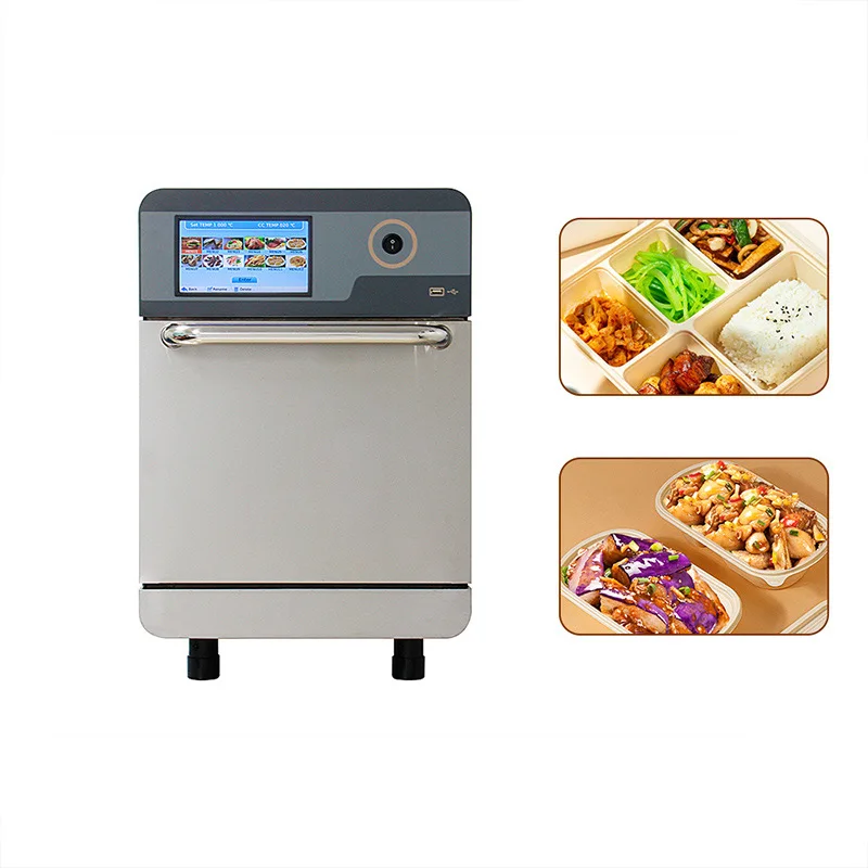 Commercial Fast Microwave Oven Stainless Steel Body No Fume Electric Oven Smart Touch Screen Fast Microwave Oven