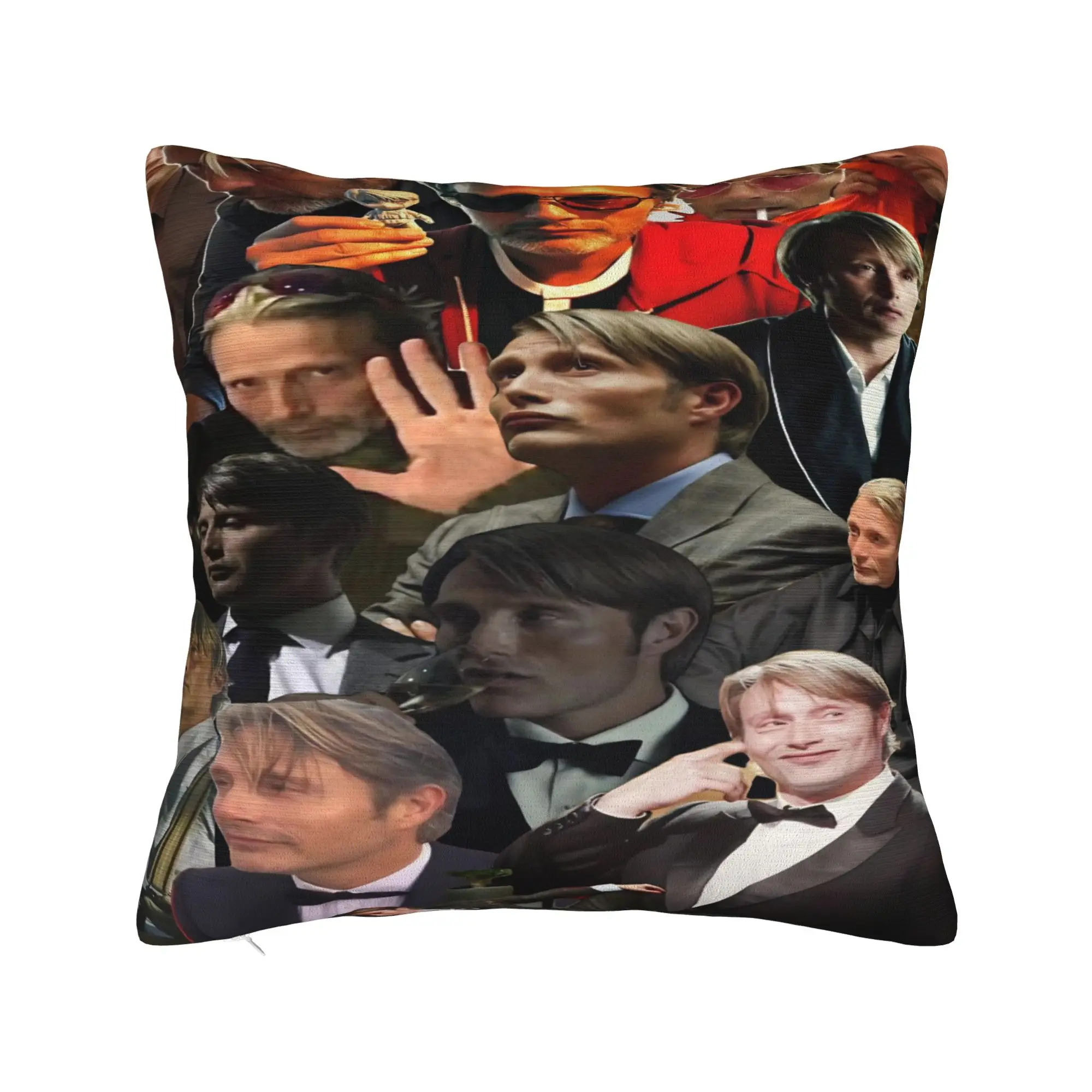 Mads Mikkelsen Danish Actor Photo  Pillow Case  Comfy Pillow Cover Funny Cushion Cover For Office Car Home Decor