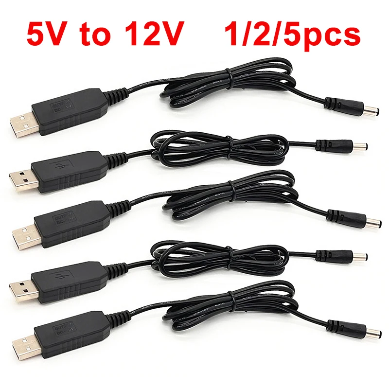 

1/2/5Pcs USB Power Boost Line DC 5V to DC 12V Step UP Module USB Cable Converter Adapter Router Cable 5.5x2.1mm Plug