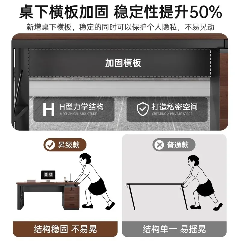 Modern Simple Office Desk with Chair Home Computer Workstation Staff Writing Table