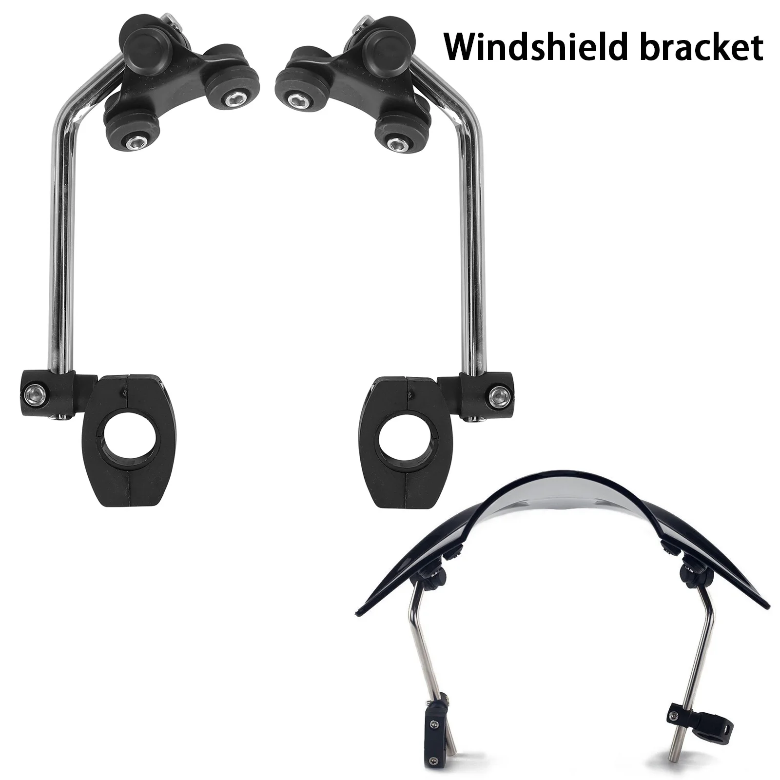 Motorcycle Windshield Mount Bracket Multi-Angle Adjustable Windscreen Fixed Holder for 7/8 Inch 22mm Motorbike Handlebar
