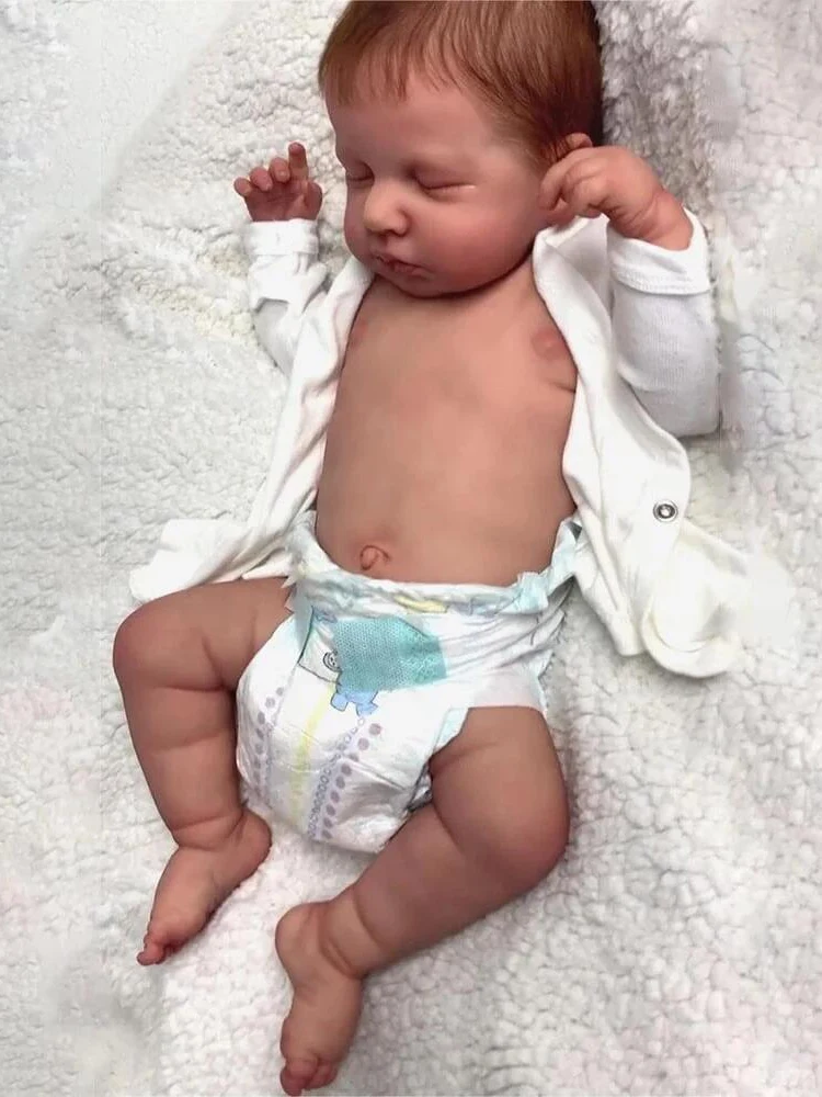 19 pouces Loulou corps complet nouveau-né bébé poupée réaliste doux au toucher câlin Reborn bébé poupée plusieurs couches peinture 3D peau