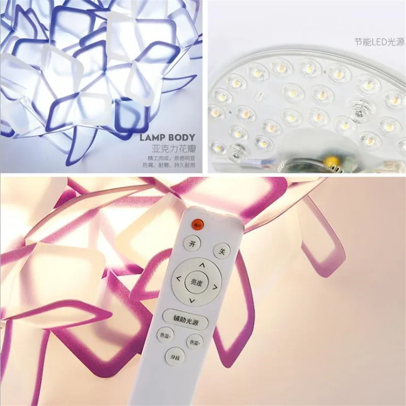 

Nordic ceiling lights warm flower balcony living room bedroom personality ceiling lamps modern fashion romantic decor Luminaria
