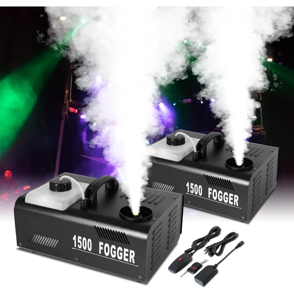 1500W Fog Machine Vertical Smoke Machine Stage Fogger with Remote control for Halloween Wedding Disco Club Christmas