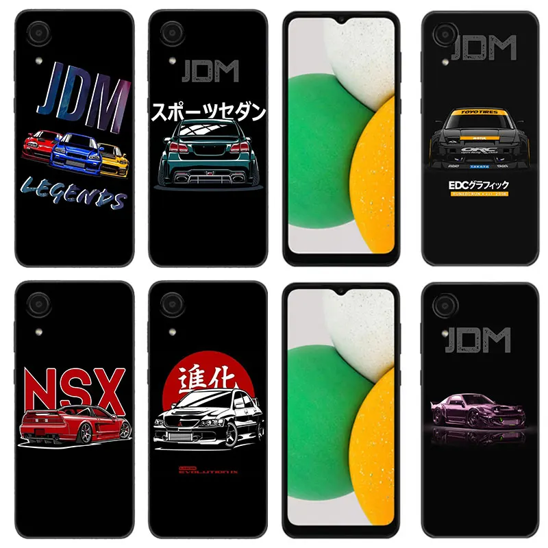 Japan JDM Sports Car Pattern Phone Case For Samsung Galaxy A01 A03 Core A04 E A02 A05 A10 A20 A21 A30 A50 S A6 A7 A8 Black Cover