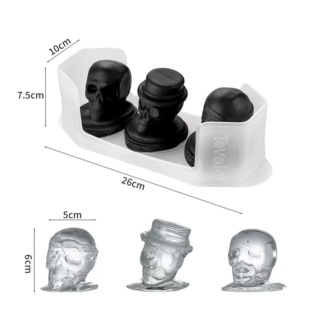 Silicone Skull Ice Cube Mold Halloween Skeleton Ice Tray Creative Home Personality Ice Maker for Drinks, Party Use, Fun Gift