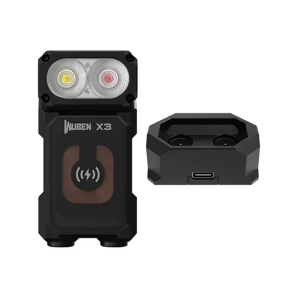 WUBEN X3 Lightok 700 Lumen Wireless Charging Swivel Head EDC Flashlight Red White Light Charging Box Outdoor Adventure Gift image 3