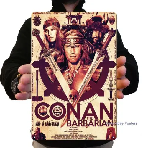 Conan der Barbar Film-Metallposter – Sammelbares Blechschild (Größe: 20 x 30 cm) – Aluminium