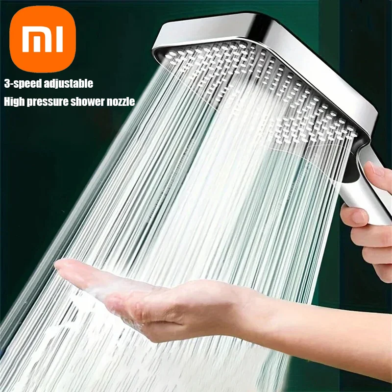 Xiaomi 13cm Large Panel 3 Modes Adjustable Shower Head  High Pressure Massage ShowerHead Filter Element HomeBathroom Accessories