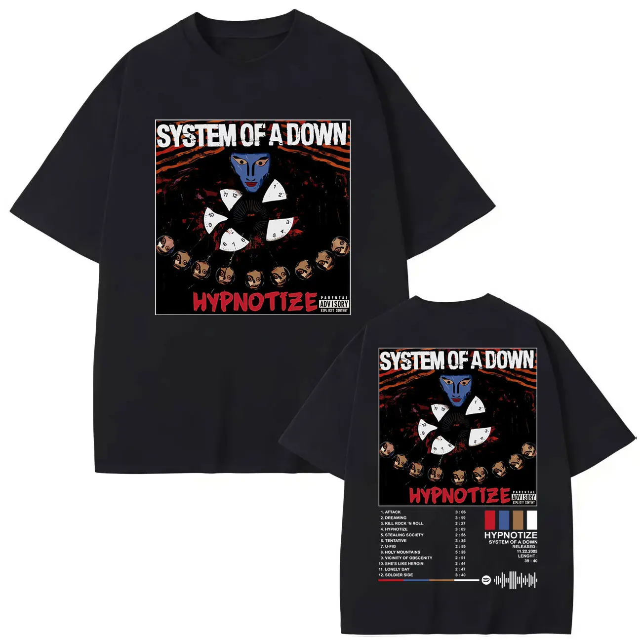 

System of A Down Hypnotize Album Graphic T Shirt Fashion Rock Pop Music T-shirt Men's Women's Casual Loose Short Sleeve T-shirts