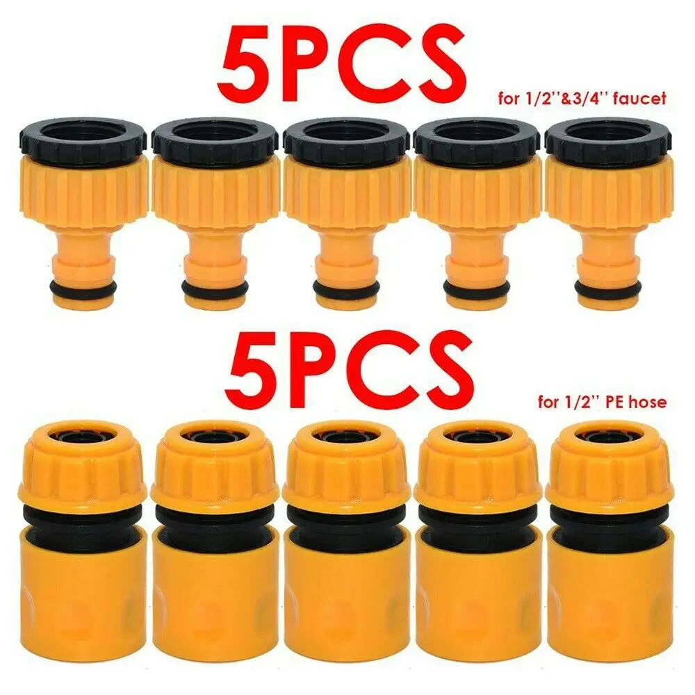 

Garden Watering Hose ABS Quick Connector 1/2" 3/4" End Double Male Hose Coupling Joint Adapter Extender Set For Hose Pipe Tube