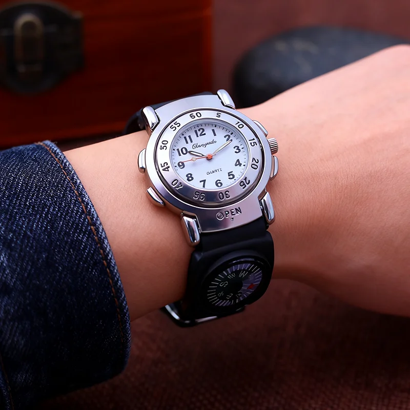 ساعات كوارتز متعددة الوظائف بوصلة شخصية للأطفال والأولاد والطلاب، ساعات هدايا عيد ميلاد رياضية رائعة مقاومة للماء #2