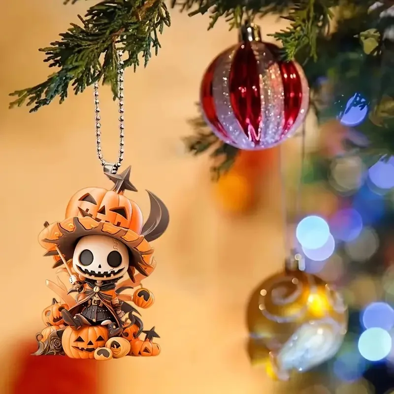 New Halloween Gift Keychain Pumpkins And Ghost Car Decorative Hanging Pendants Horror Toy Ornament Accessories