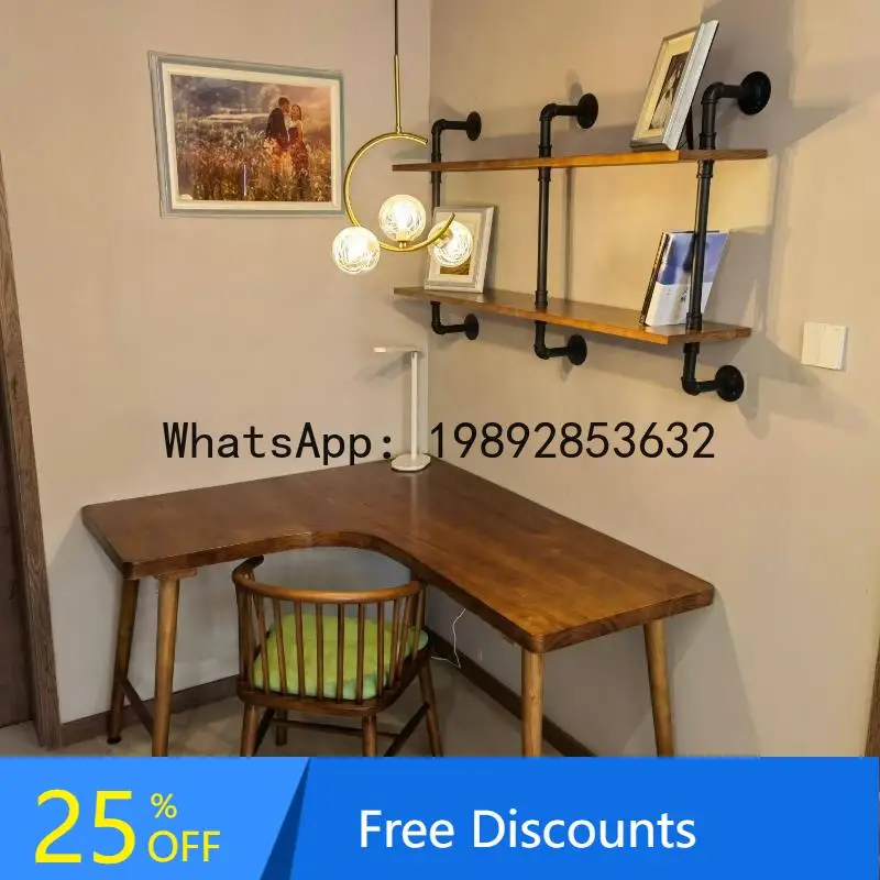Solid Wood Corner Computer Desk Desktop Home Desk Integrated Double Office Desk Chair