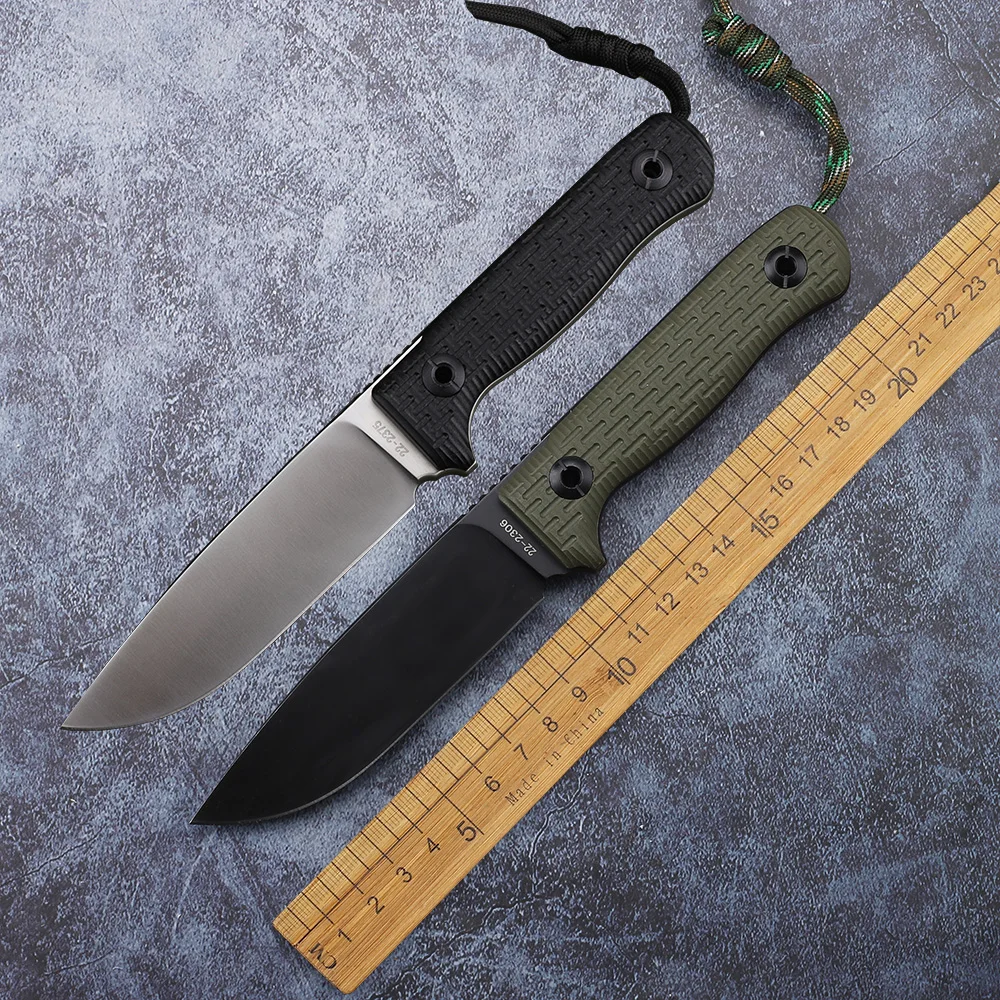 New Type 8Cr13Mov Steel G10 Handle Fixed Knife Jungle Hunting Outdoor Fishing Survival Tactical Knife+K Sheatho