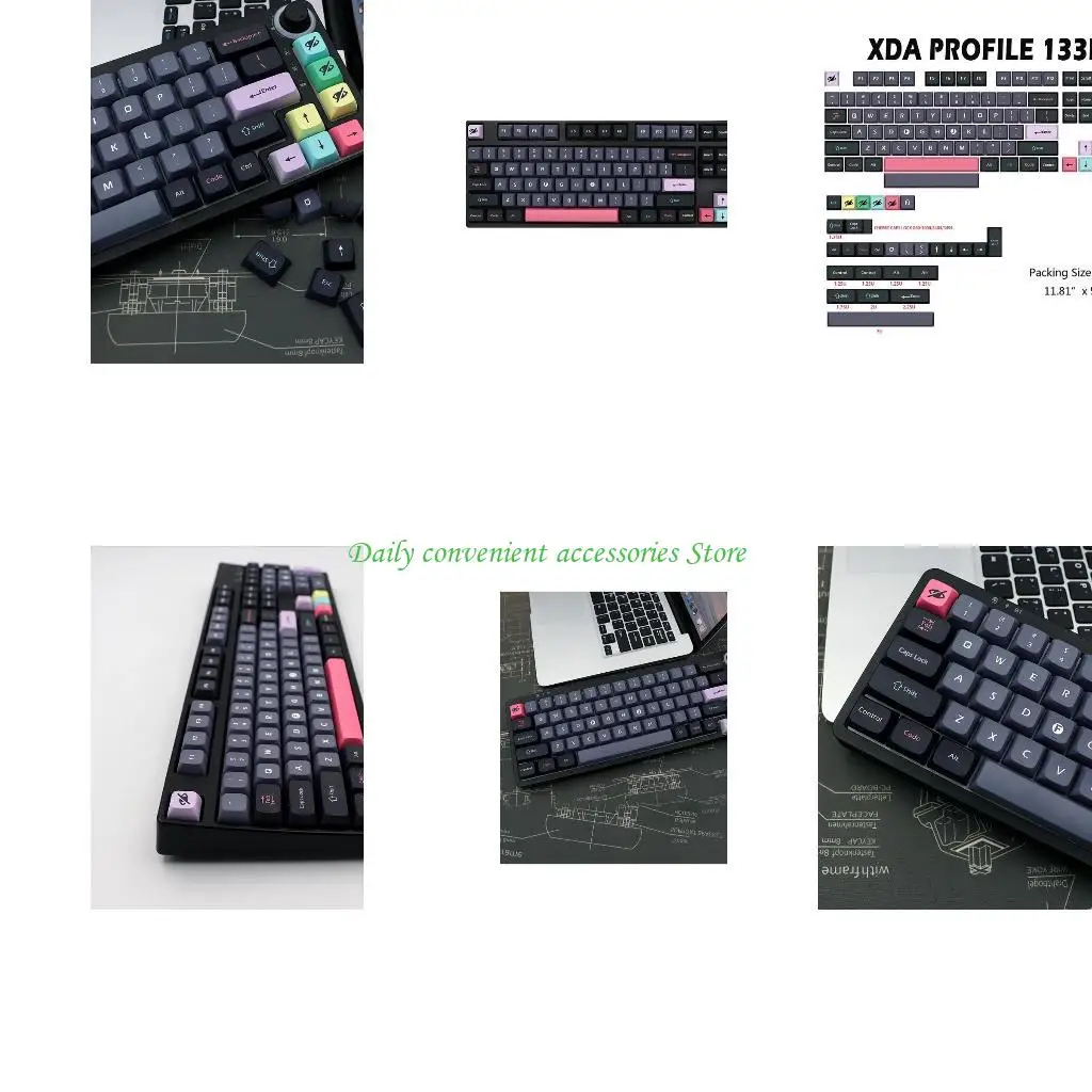

97QB 133Keys PBT Dye-Subbed Stylish Keycaps for Mechanical Keyboards for Key Cap XDA Profile For MX Switches GK61 64 68 84