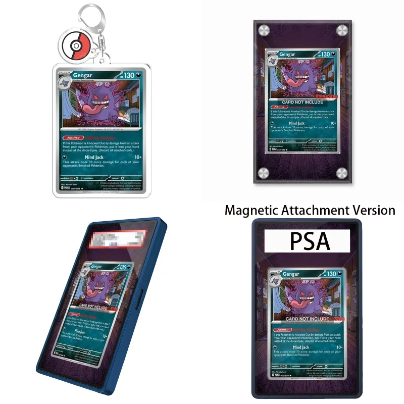 Présentoir d'art pour Pokémon Gengar 050 088, Étui de protection en acrylique recyclable, Porte-clés DIY, Cadeau pour fans d'art anime, Présentation parfaite