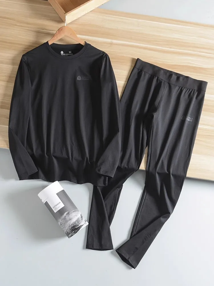 

Мужской комплект термобелья: высокоэластичный, самонагревающийся, быстросохнущий, влагоотводящий, теплый, для осени и зимы, домашняя одежда