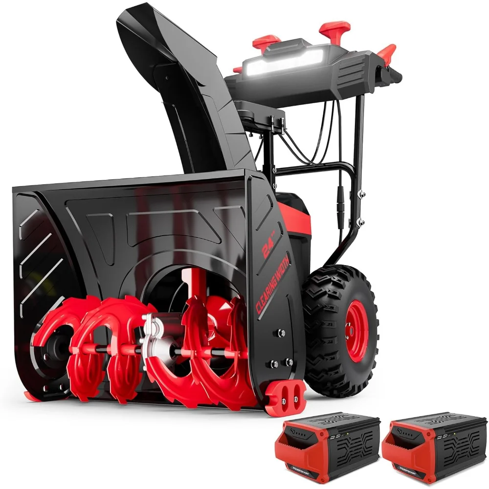 80V 24 Cordless Snow Blower, 2-Stage Self-Propelled with (2) 6.0Ah Batteries & (1) Charger