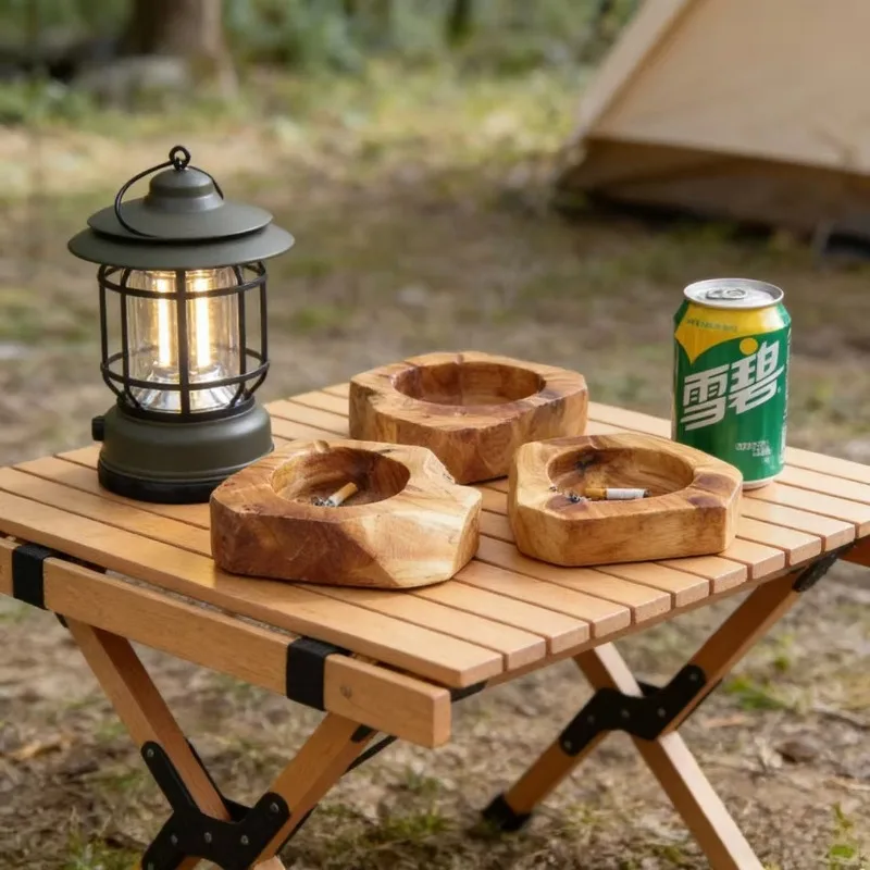 Natural Irregular wood Ashtray creative personality Multi Function Minimalist Windproof Home Pocket Ashtray Smoking Accessories