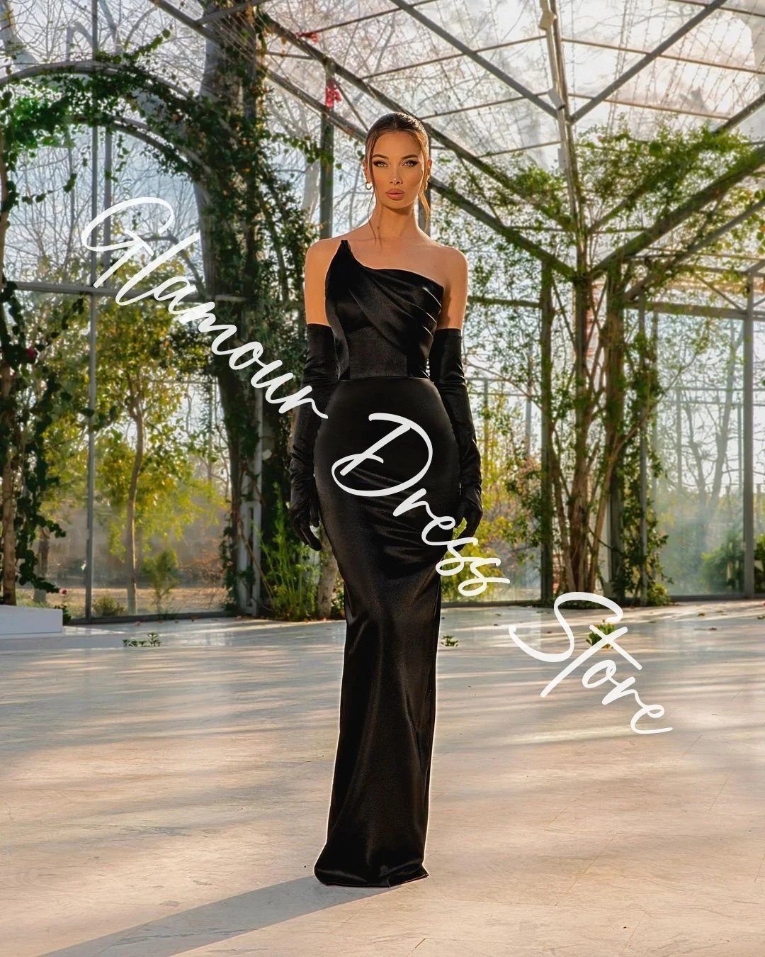 Robe de soirée en Satin, personnalisée, exquise, droite, manches détachables, sans bretelles, traîne de balayage, robe de soirée, Temperame