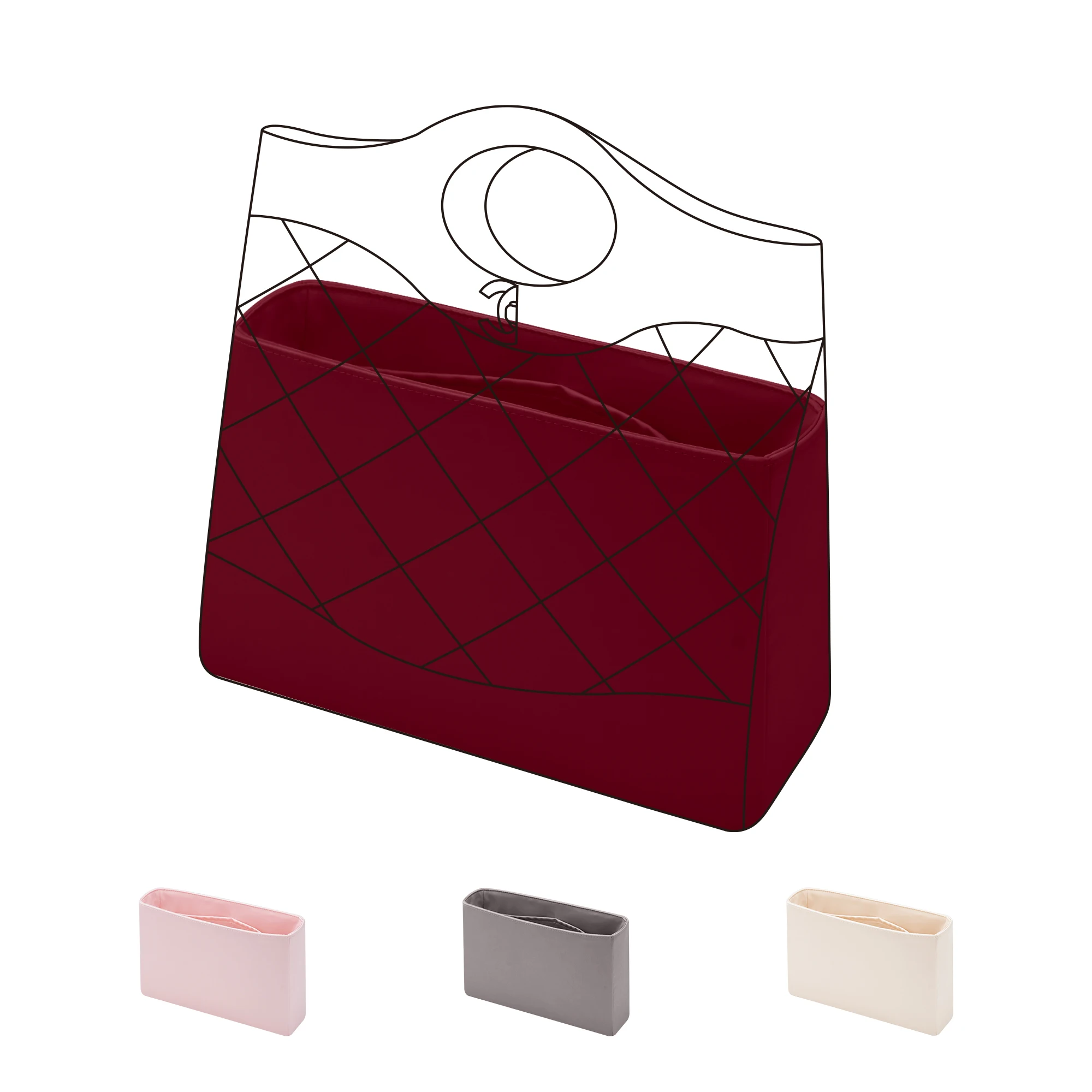DGAZ Silk Purse Organizer Insert For Chanel 31 Bags,Silky Smooth Bag Organizer，Luxury Handbag & Tote Shaper