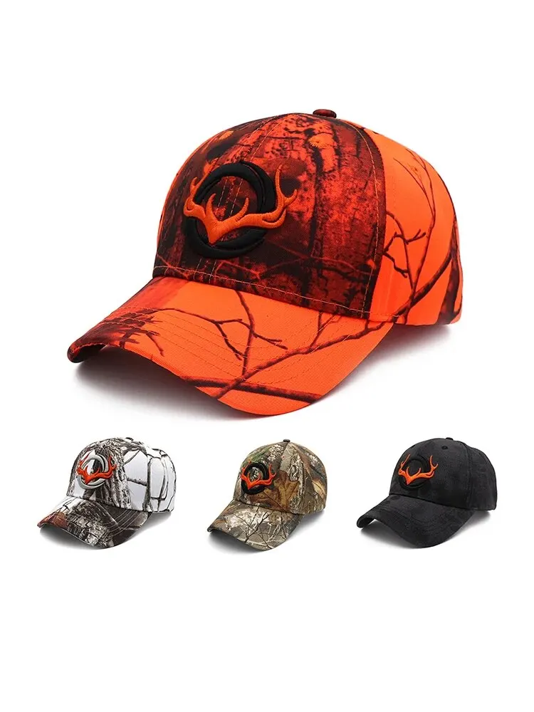 Little Elk Pattern Hat Outdoor Sports Camouflage Animal Embroidered Baseball Cap for Men and Women