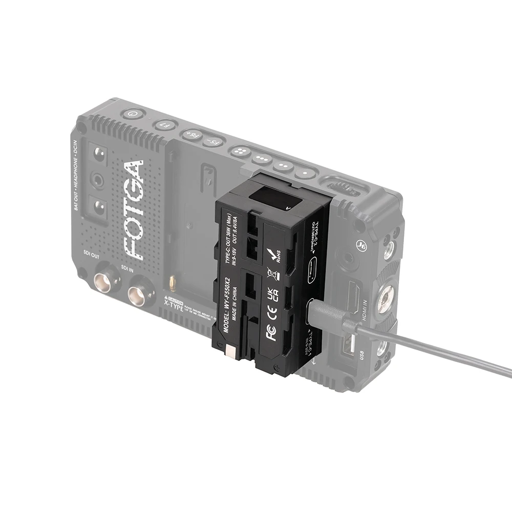 FOTGA Dummy Battery NP-F Series Double-Sided Dummy Battery (With Voltage Display) Camera Monitor Image Transmission Photography