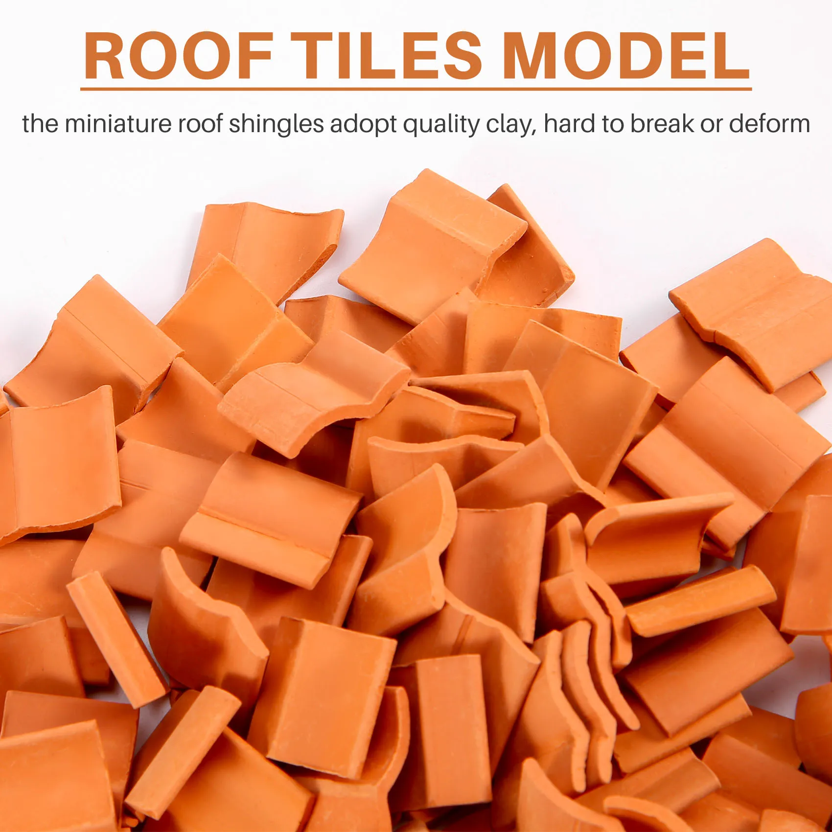 B78B-Roof Tiles Model Building Set Miniature Tiles Roof Tiles Dollhouse Shingles Fake Tile Model Landscape Accessories,100Pcs