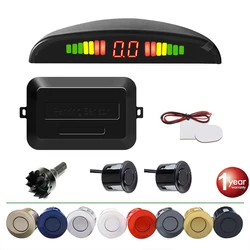 Car Parking Sensor Kit 2 Sensors/4 Sensors 22mm LED Screen Reverse Radar Sound Alert Indicator System 8 Colors