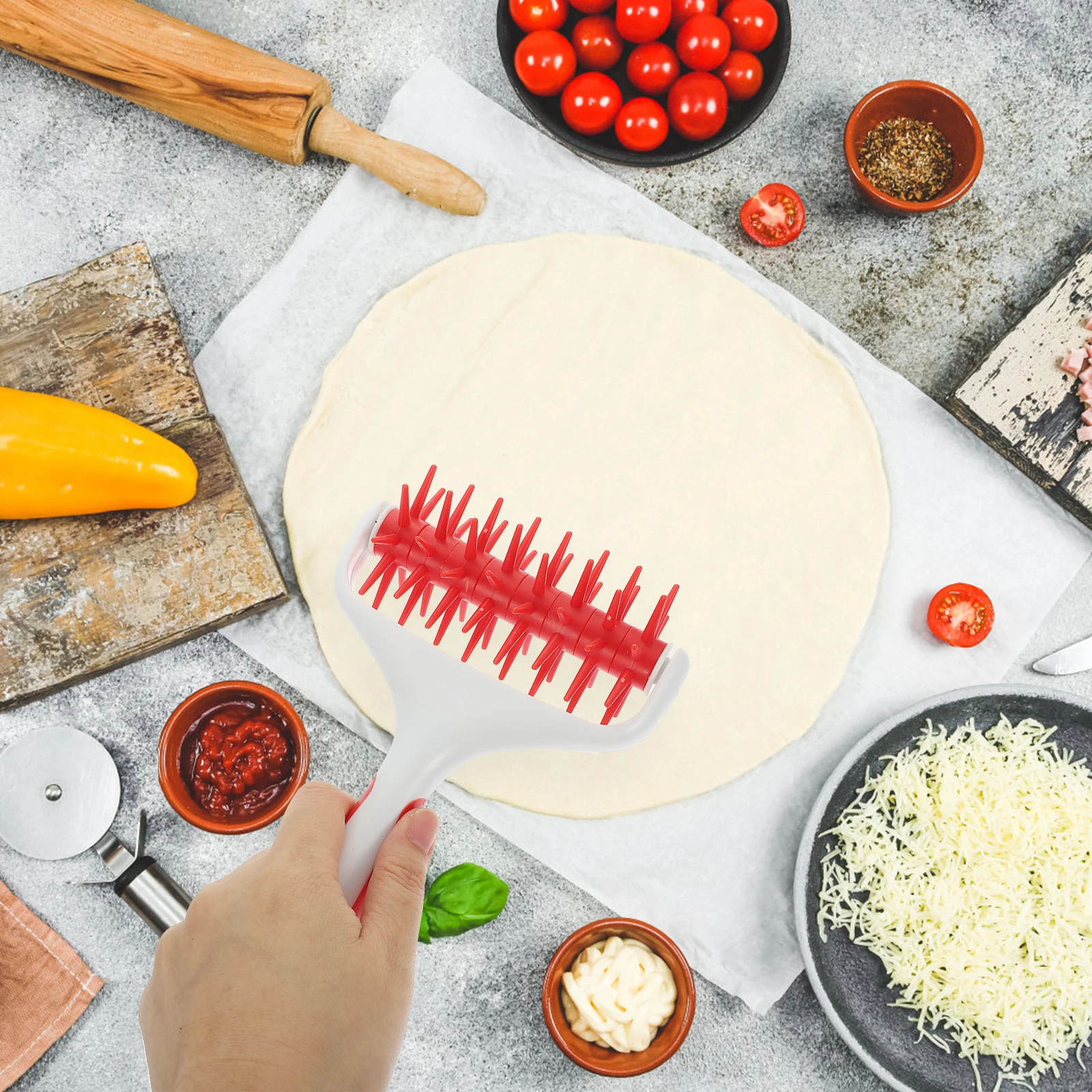 

Baking Roller Tool Dough Pastry Chef Tools Pizza Maker Wheel Making Supplies Hole Punch