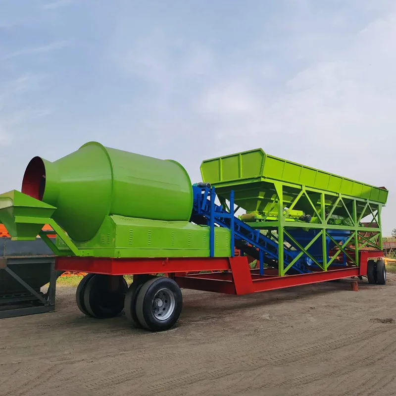 Small Mobile Ready Mixed Concrete Plant for Sale Popular Trailer Ready-mixed Quick Concrete Batching Plants Best Price