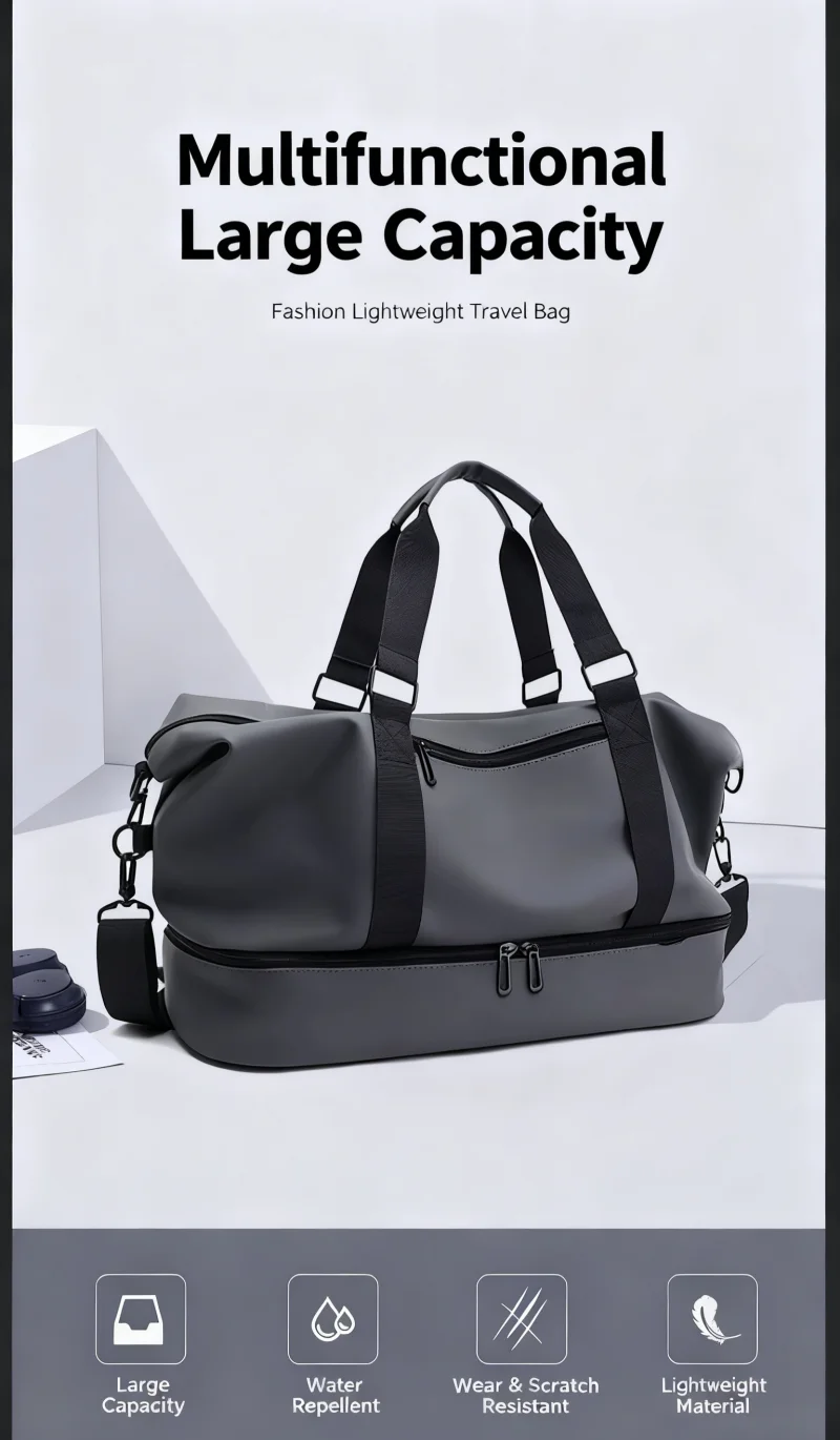 حقيبة لياقة رياضية جديدة للرجال مع حقيبة ظهر ذات سعة كبيرة للفصل الرطب والجاف وحقيبة سفر محمولة باليد للرحلات القصيرة #5