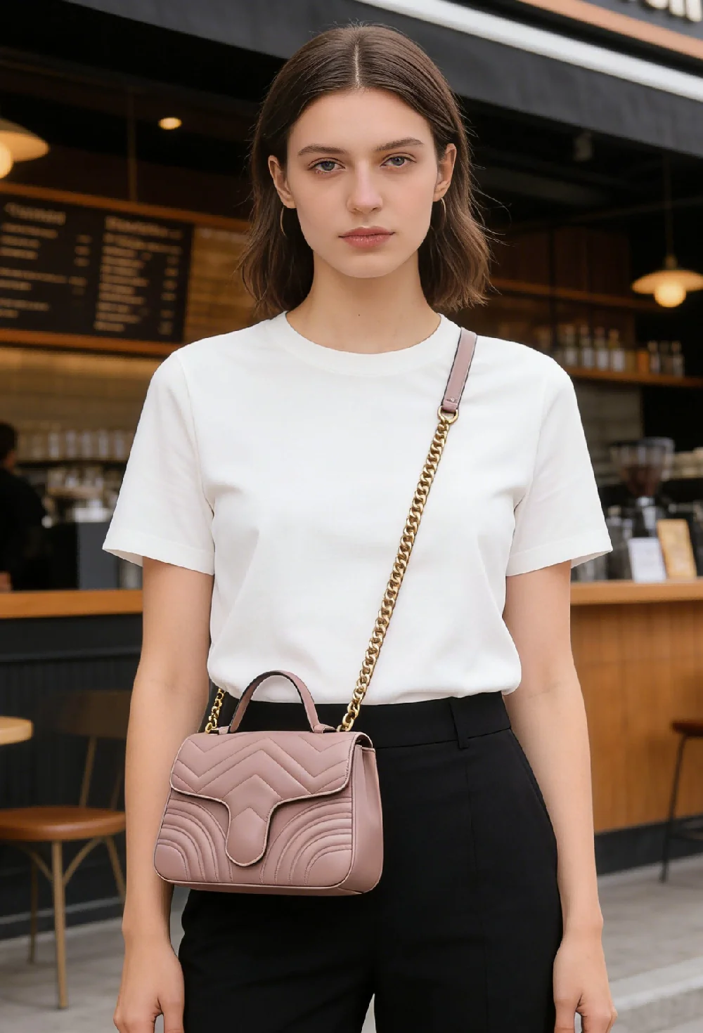 

Geometric Quilted Underarm Bag for Women, Minimalist Shoulder Purse, Sleek Modern Sling Handbag for Office and Casual