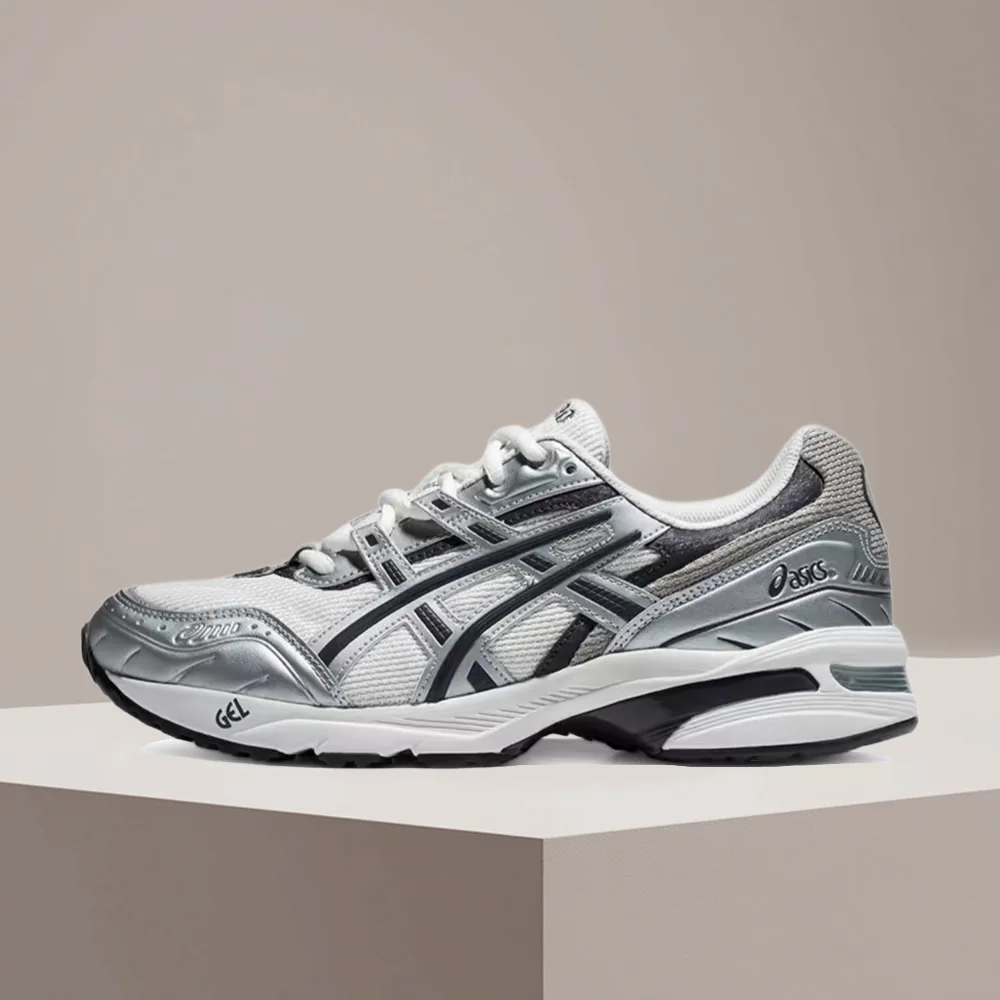 ASICS Gel-1090 V1 Men's Low-Top Running Shoes Comfortable Cushioned Durable Breathable in White/Silver Colorway 1203A243-100
