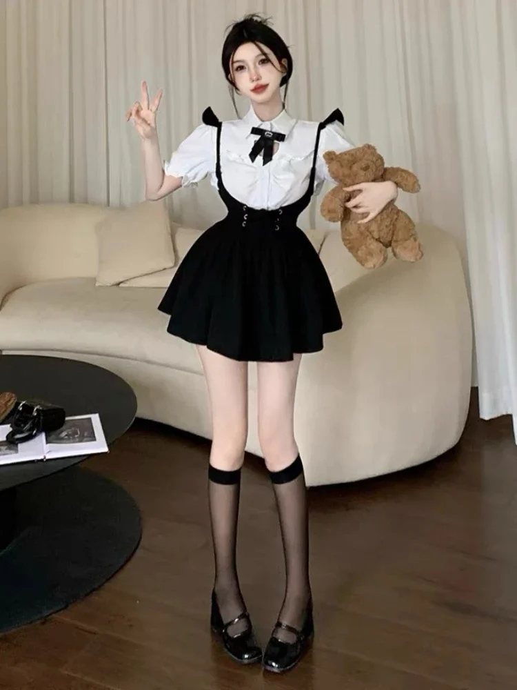 أزياء الصيف تحلق كم بسيط مثير عارضة تسلق دافئ الطلاب اللباس الناعم مجموعات النساء جميل اليومية الكورية نمط كل مباراة #6